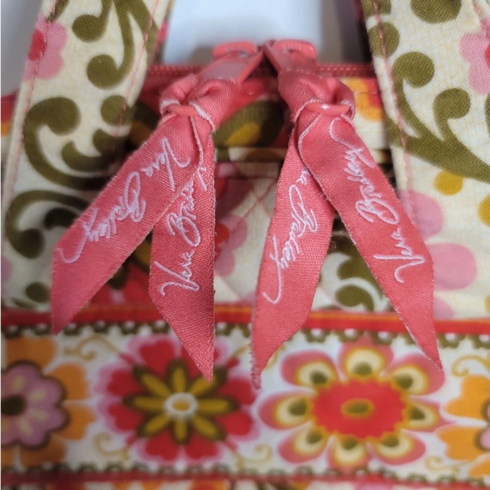 Vera Bradley Pink Floral Quilted Folkloric Pink Tech Organizer Toiletry Bag Tote - Picture 5 of 13